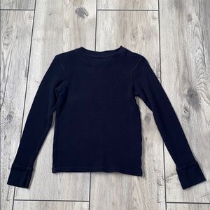 Warm Essentials Boys Black Waffle Top Size XS